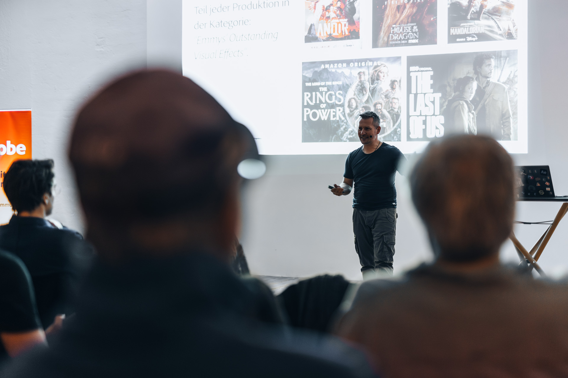 Speaker auf einer Community-Veranstaltung in München von Adobe